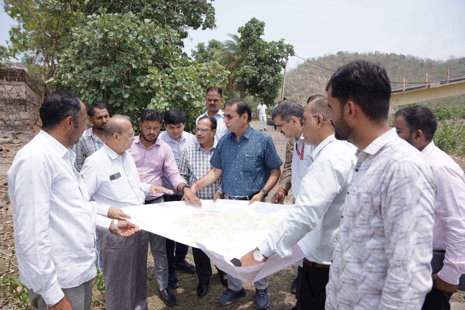 भारत सरकार के केन्द्रीय जांच दल ने बारना जलाशय समूह नलजल योजना के कार्यो का किया निरीक्षण