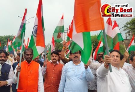 हर घर तिरंगा अभियान के तहत रायसेन में निकाली गई तिरंगा यात्रा
